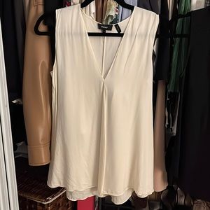 theory ivory silk tank